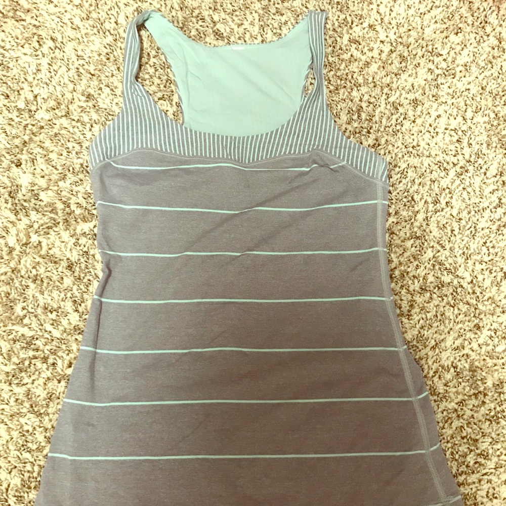 Lululemon Racerback Gray and Teal Tank Top